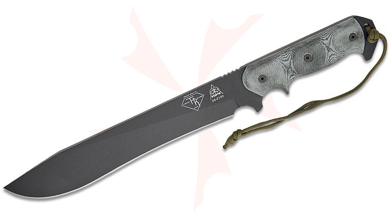 TOPS Knives Armageddon Machete 10-5/8 inch 1095 Carbon Blade, Micarta Handles, Nylon Sheath