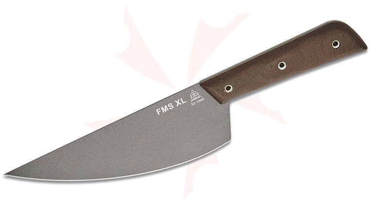 TOPS Knives Frog Market Special XL Fixed 7.5 inch 1095 Tungsten Cerakote Plain Blade, Green Canvas Micarta Handles, Black Kydex Sheath