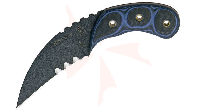 TOPS Knives Devil's Claw 3 inch Blade, Blue and Black G10 Handles