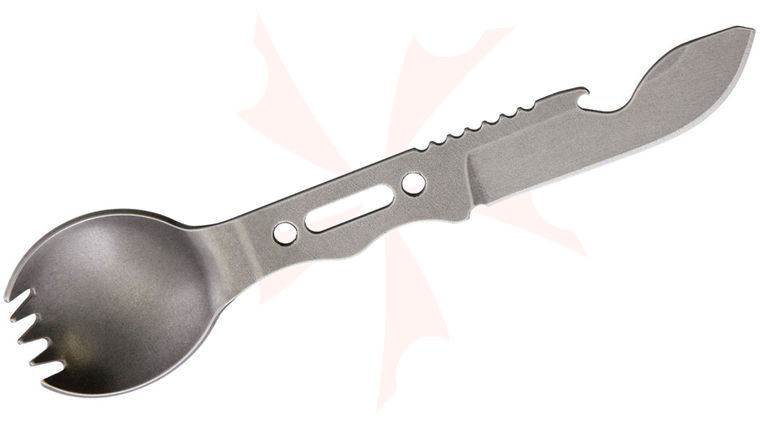 TOPS Knives FORK It Spork Multi-Tool Knife, Stonewash, Kydex Sheath