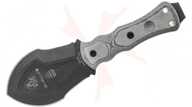 TOPS Knives Tracker Digger Fixed 4.75 inch Double Edge Blade, Micarta Handles, Nylon Sheath
