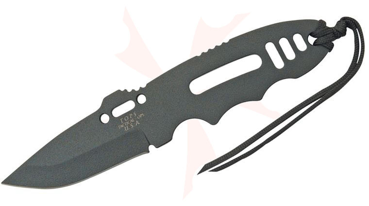 TOPS Knives CAT Covert Anti-Terrorism 3-1/4 inch 1095 Carbon Spear Point Blade, Skeletonized Handle, Kydex Sheath