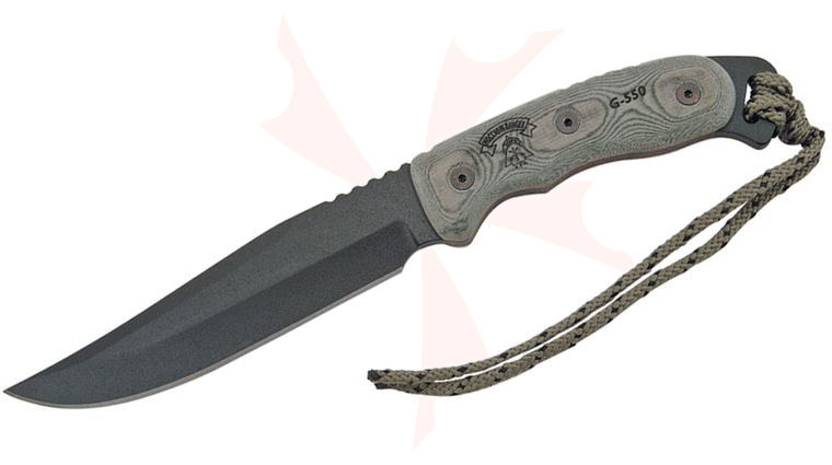 TOPS Knives Moccasin Ranger Fixed 6-1/2 inch 1095 Carbon Blade, Micarta Handles, Kydex Sheath