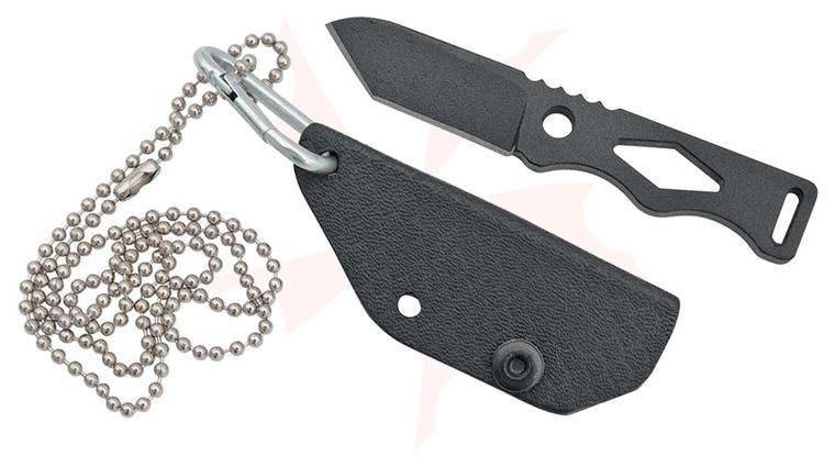 TOPS Knives Chico Neck Knife 1-7/8 inch 1095 Carbon Steel Blade, Kydex Sheath
