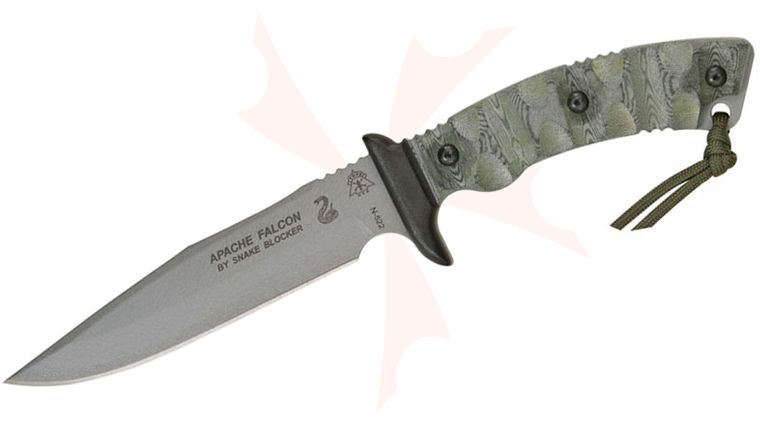 TOPS Knives Apache Falcon Fixed 6-1/4 inch 1095 Carbon Blade, Rocky Mountain Micarta Handles, Nylon Sheath