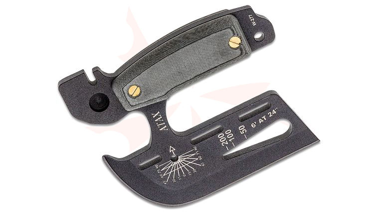TOPS Knives ATAX Multi-Functional Axe 4.5 inch 1095 Carbon Blade, Micarta Handles, Kydex Sheath