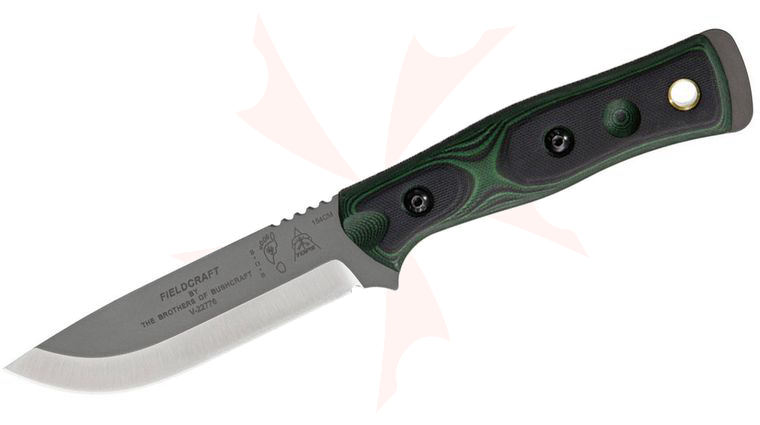 TOPS Knives BOB Brothers of Bushcraft Fieldcraft Fixed 4.75 inch 154CM Blade, Green/Black G10 Handles