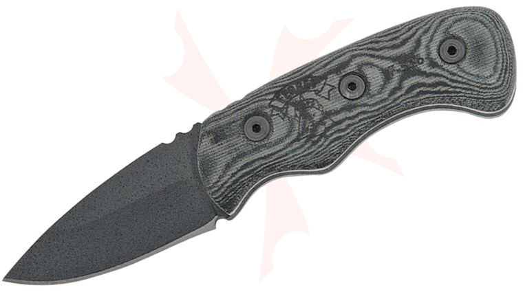 TOPS Knives FBHP-01 Ferret Fixed 1.88 inch Black 1095 Drop Point Blade, Micarta Handles, Kydex Sheath