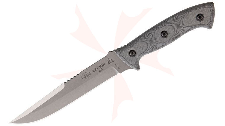 TOPS Knives Hazen Legion 6.0 Fixed 6.7 inch 1095 Plain Blade, Micarta Handles, Kydex Sheath