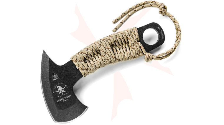 TOPS Knives Micro Hawk 6.9 inch Overall, Cord-Wrapped Handle, Kydex Sheath