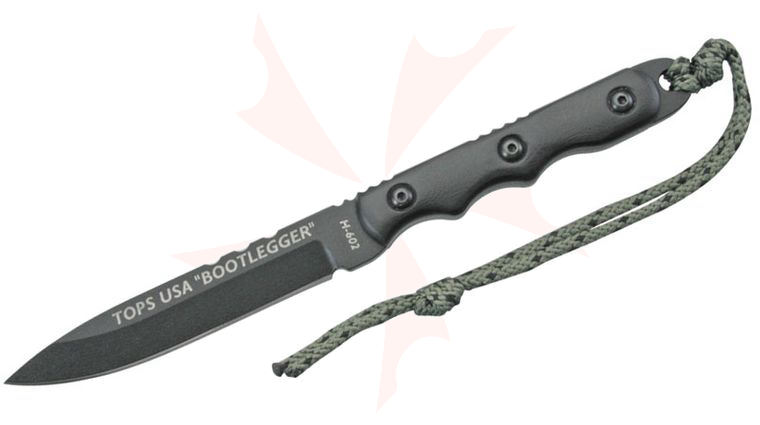 TOPS Knives Ranger Bootlegger Fixed 5 inch 1095 Carbon Steel Blade, Micarta Handles