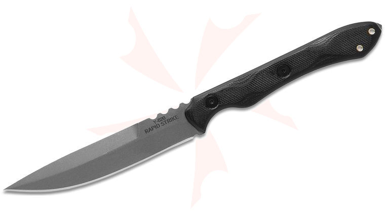 TOPS Knives Rapid Strike Fixed Blade Knife 4.13 inch 154CM Drop Point, Black G10 Handles, Kydex Sheath