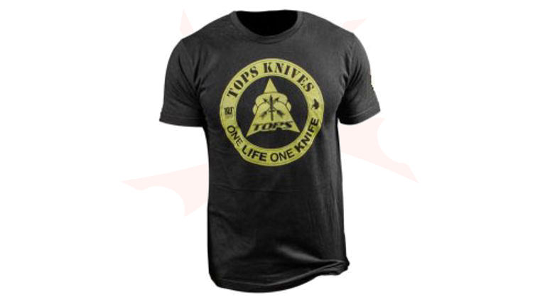 TOPS Knives One Life One Knife Logo T-Shirt, Black, Large