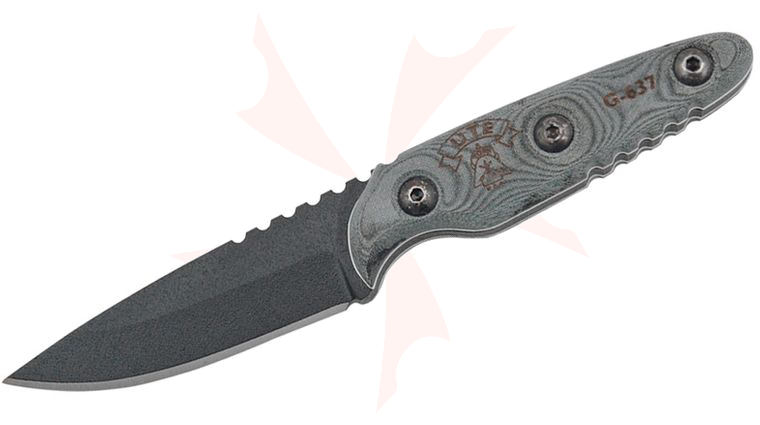 TOPS Knives UTE-02 UTE #02 Fixed 3 inch 1095 Drop Point Blade, Micarta Handles, Kydex Sheath