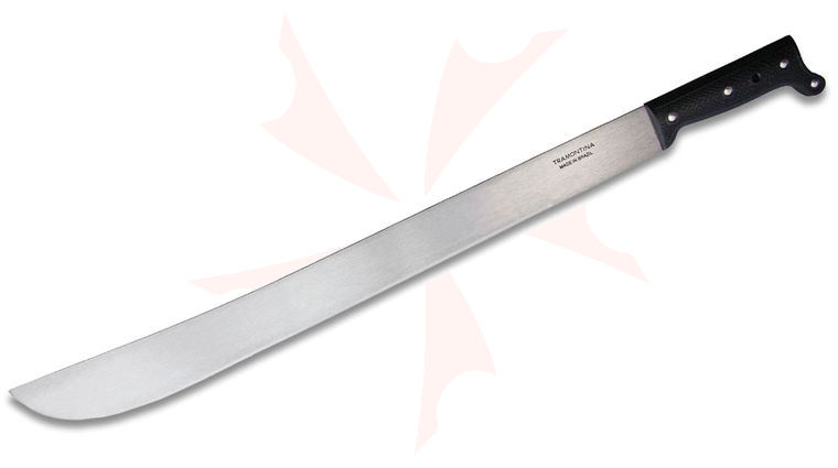 Tramontina Machete 24 inch Carbon Steel Satin Blade, Black Plastic Handle, No Sheath