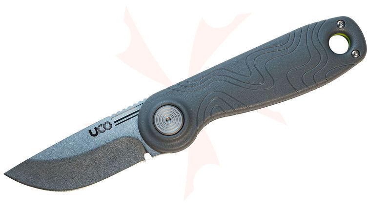 UCO Ingalls Slipjoint Folding Knife 2.6 inch D2 Stonewashed Drop Point Blade, Coal Gray GRN Handles