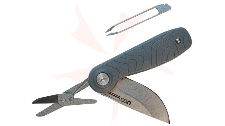 UCO Nason Multifunction Slipjoint Folding Knife 1.8 inch D2 Stonewashed Drop Point Blade, Coal Gray GRN Handles