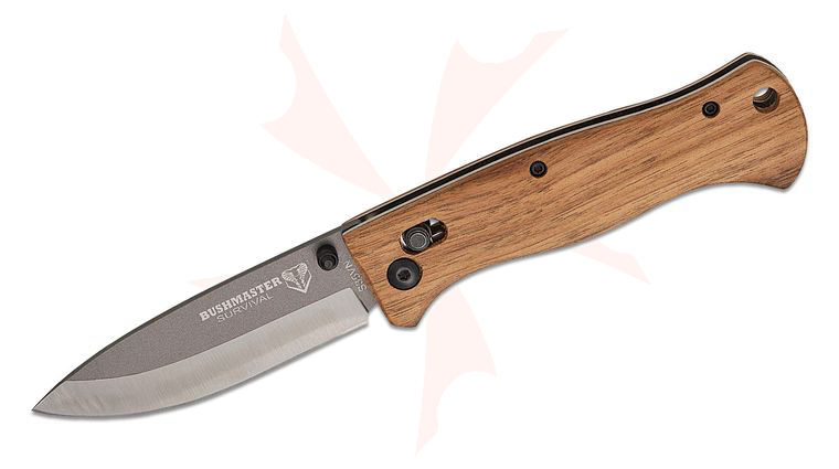 United Cutlery Bushmaster Explorer Crossbar Lock Folding Knife 3.38 inch S35VN Two-Tone Drop Point Blade, Zebra Wood Handles