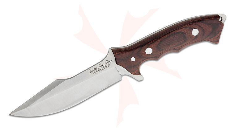 United Cutlery Gil Hibben Legacy IV Fighter 6.25 inch Polished Clip Point Blade, Pakkawood Handles, Leather Sheath