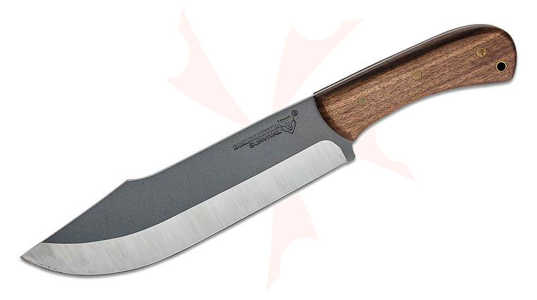 United Cutlery Bushmaster Butcher Bowie 8.25 inch 1095 High Carbon Blade, Dark Hardwood Handle, Leather Sheath