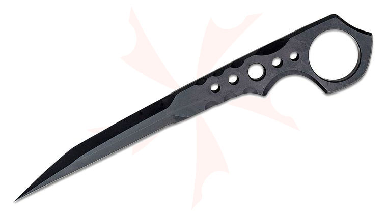United Cutlery Undercover CIA Stinger Gen II Fixed Blade Dagger Knife 3.5 inch 3Cr13 Black Wharncliffe, Black Steel Handle, Injection Molded Nylon Sheath