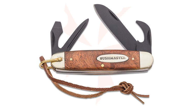 United Cutlery Bushmaster Ranger Scout Folding Knife 3.75 inch Closed, Wooden Handle with Brass Bolsters