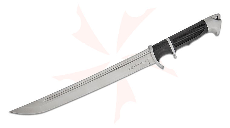 United Cutlery Honshu Sub-Hilt Tanto Sword 11.375 inch Satin Tanto Blade, Black TPR Handle, Black Leather Sheath
