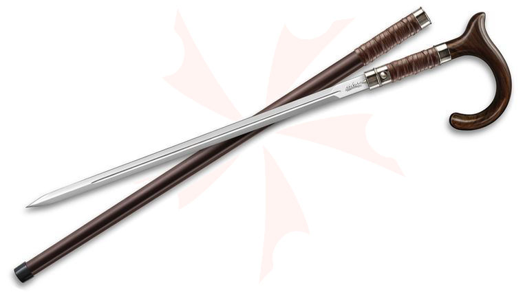 United Cutlery Shikoto Gentleman's Hook Sword Cane 36.875 inch Overall, Leather Wrapped Grip