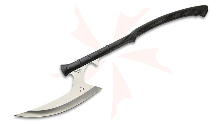 United Cutlery Honshu Medieval Thrusting Axe 12 inch Satin Blade, Injection Molded Nylon with EDM Textured Grip Handle, Leather Sheath