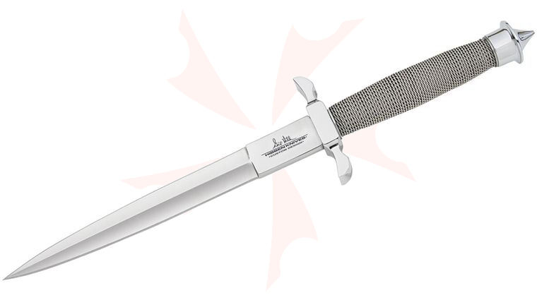United Cutlery Gil Hibben Silver Shadow Dagger 7-1/2 inch Double Edge Blade, Wire Wrap Handle
