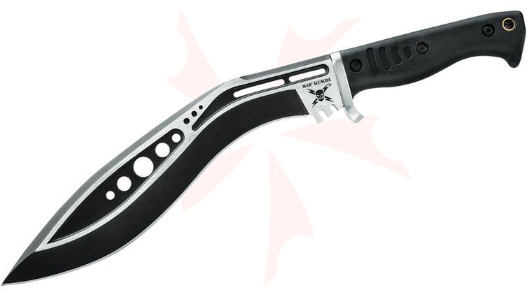 United Cutlery M48 Tactical Kukri 10.5 inch Two-Tone Blade, Black TPR Handles, TPU Sheath