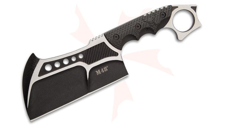 United Cutlery M48 Conflict Cleaver Fixed Blade 6.25 inch Black Cleaver Blade, Black Nylon Handle, Vortec Sheath