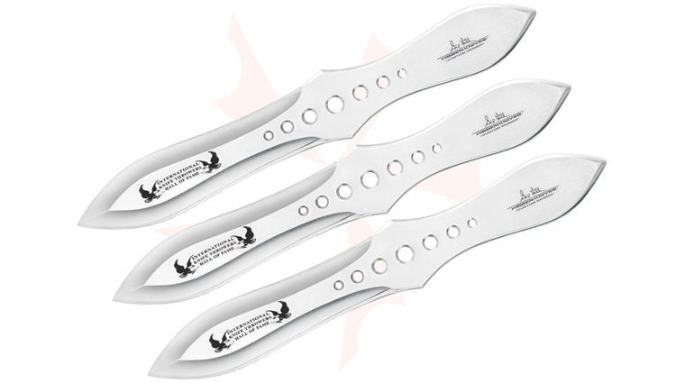 United Gil Hibben Hall of Fame Throwing Knife Set 8-1/2 inch Overall, Leather Sheath (GH2034)