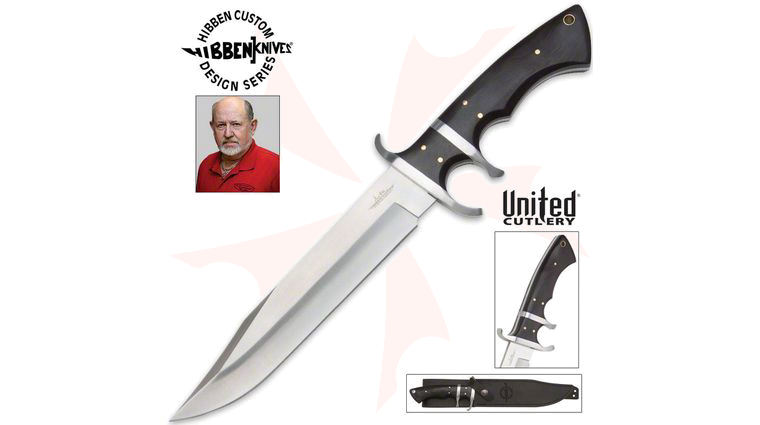 United Gil Hibben Hibben Subhilt Assault Fixed 7-1/2 inch Blade, Micarta Handles, Leather Sheath