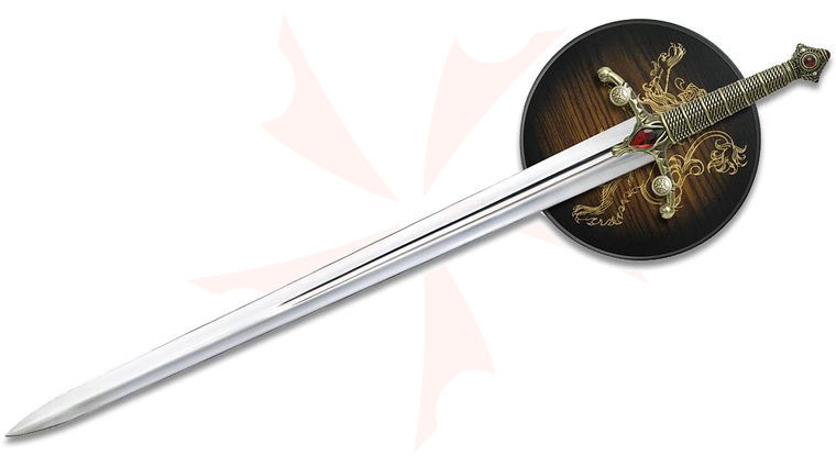 Valyrian Steel Game of Thrones Widow's Wail Sword w/ Wooden Display Plaque