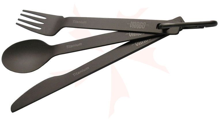 Vargo Titanium Spoon, Fork and Knife Set - ULV (T-216)