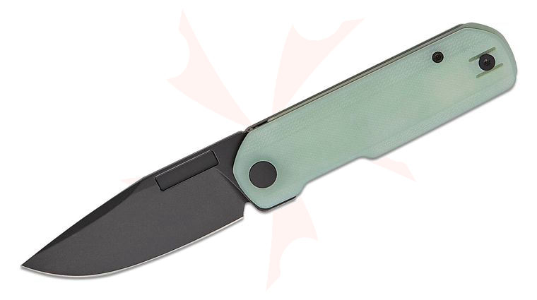 Vero Engineering Avid 1 Liner Lock Flipper Knife 3.25 inch S45VN Black Stonewashed Drop Point Blade, Natural (Jade) G10 Handles