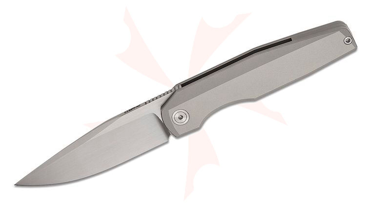 Vero Engineering Lux Mini Frame Lock Flipper Knife 3.25 inch M390 Hand Satin Drop Point Blade, Bead Blasted Titanium Handles