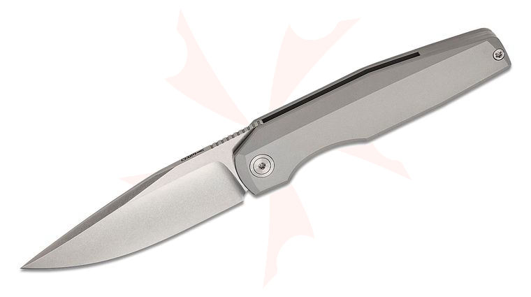 Vero Engineering Lux Mini Frame Lock Flipper Knife 3.25 inch M390 Stonewashed Clip Point Blade, Bead Blasted Titanium Handles