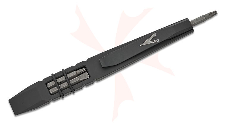 Vero Engineering Fulcrum Full Titanium Pocket Pry Bar Multi-Tool, 5.25 inch Overall, Matte Black Finish, 4 Included WIHA Bits