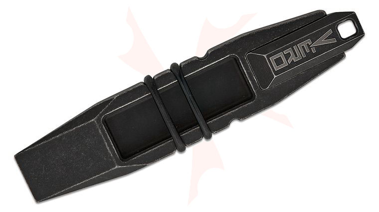Vero Engineering Fulcrum Milli Titanium Keychain Pry Bar Multi-Tool, 2.25 inch Overall, Black Stonewashed Finish, Dual Carabiner