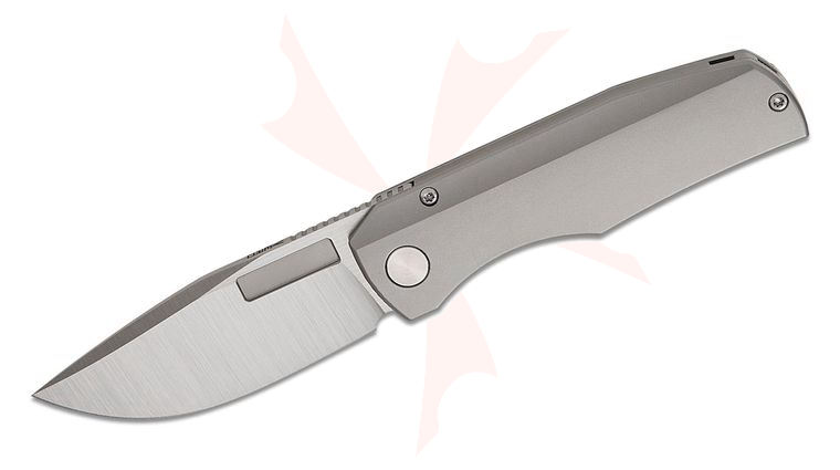 Vero Engineering Nova Mini Frame Lock Front Flipper Knife 3.25 inch M390 Belt Satin Drop Point Blade, Titanium Handles