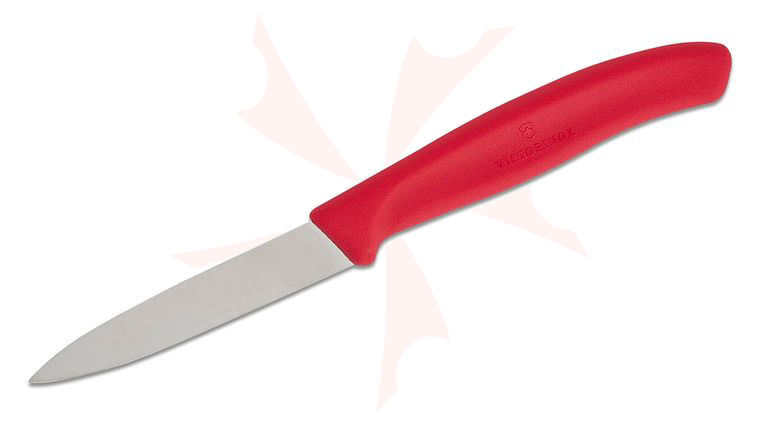 Victorinox Swiss Classic 3.25 inch Paring Knife, Plain Spear Point Blade, Red Polypropylene Handle