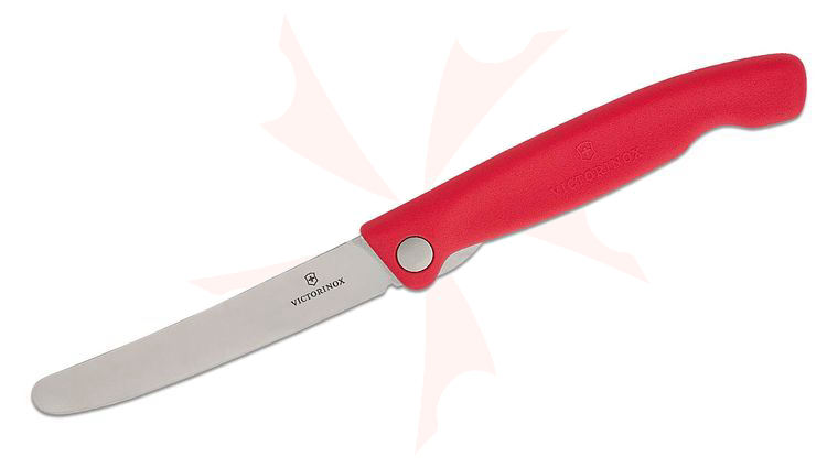 Victorinox Swiss Army Swiss Classic Foldable Paring Picnic Knife, Red, 4.3 inch Plain Rounded Blade