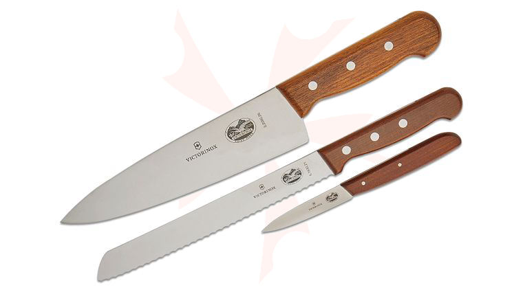Victorinox Wood 3-Piece Kitchen Set, Maple Wood Handles