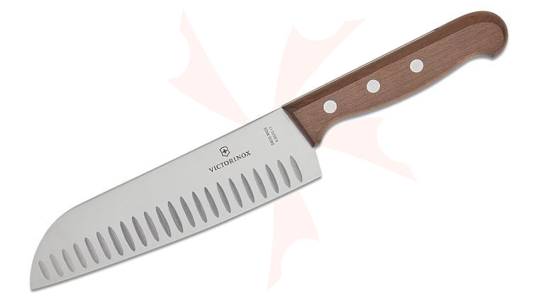 Victorinox 7 inch Wood Santoku Knife, Maple Wood Handles