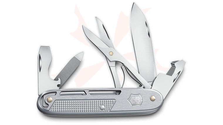 Victorinox Swiss Army Synergy X Alox Refined Collection Liner Lock Multi-Tool, 3.7 inch Closed, Silver Skeletonized Alox Handles with Clip