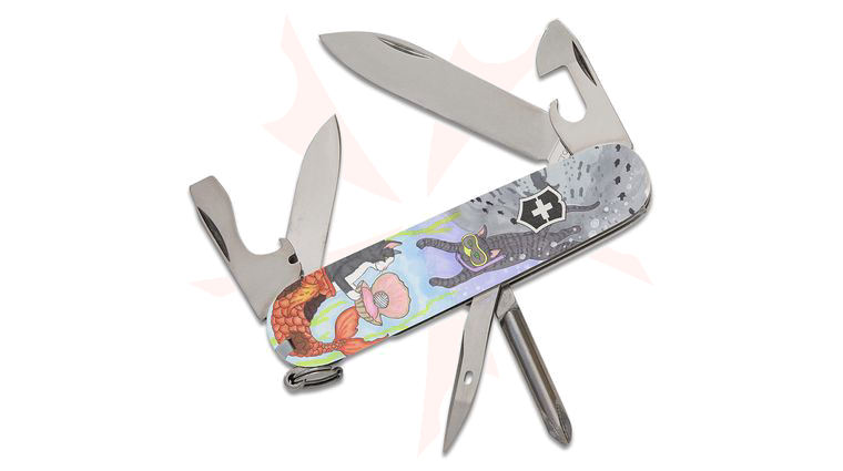 Victorinox Swiss Army Tinker Multi-Tool, Water Kitties, 3.6 inch Closed - KnifeCenter Exclusive Leela Rae Design