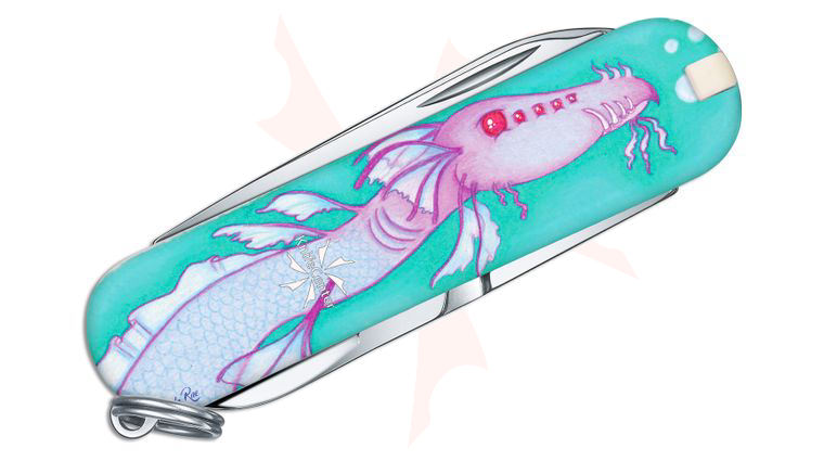 Victorinox Swiss Army Purple Water Dragon Classic SD Multi-Tool, 2.3 inch Closed - KnifeCenter Exclusive Leela Rae Design