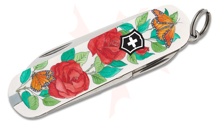 Victorinox Swiss Army Roses Classic SD Multi-Tool, 2.3 inch Closed - KnifeCenter Exclusive Leela Rae Design